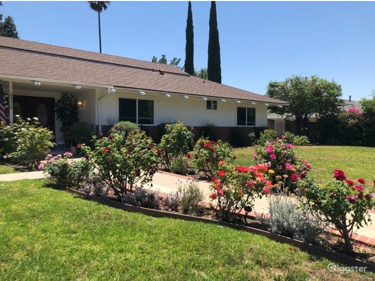 Fine White Boutique Property — Chatsworth CA with rose garden in bloom